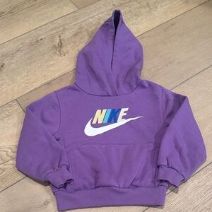 Nike Kids Hoodie in Purple with Multicolor Logo